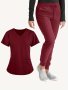 Solid Two-piece Set Casual Short Sleeve V Neck Scrub Top & Drawstring Pants Outfits For Health Care & Medical Care Women's Clothing