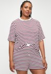 Cotton On Plus So Soft Short Sleeve Jersey Sleep Set - Dark Oak Claire Stripe