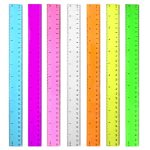Color Transparent Ruler Plastic Rulers - Ruler 12 Inch Kids Ruler For School Ruler With Centimeters Millimeter And Inches Assort