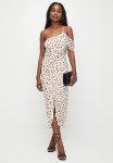 Asym Detail With Ruffle Sleeve Midi Dress - Neutral Spot
