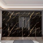 1 Roll Glossy Marble Contact Paper Self-adhesive Removable Pvc Wallpaper Peel And Stick Wallpaper For Kitchen Bedroom Living Roo