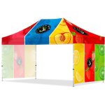 Coated Steel Sublimated Gazebo 4.5M X 3M – 2 Short Full-wall Skins