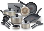 Tefal Culinaire 16-Piece Nonstick Cookware Set - Champagne