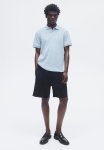 Slim Fit Waffled Polo Shirt - Light Blue