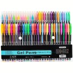 Gel Pens Set Colored Pen Fine Point Art Marker Pen 60 Unique Colors For Adult Coloring Books Kid Doodling Scrapbooking Drawing W