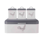 4 Piece Opulence Canister Set White