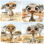 Tear Resistant Deco Print Quirky Ostrich