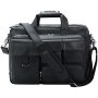 Tiding Genuine Leather Briefcase For Men 17.3 Inch Laptop Case Multi Pockets Business Travel Shoulder Messenger Bag_black