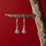 Christmas Minimalist Earrings With Glass Beads And Cubic Zirconia Assorted - Christmas Tree