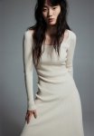 Rib-knit Bodycon Dress - Natural White
