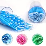 100PCS Microbrush Applicators With Portable Container Micro Applicators Brush Extension Swabs For Eyelashes Extensions Make Up O