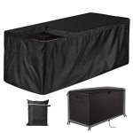 Gicov Deck Box Cover Waterproof Heavy Duty Patio Storage Box With Zipper Outdoor Ottoman Bench Cover Rectangular For Keter Sunca