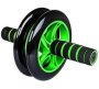 Generic Double Wheel Total Body Roller With Knee Pad Ab Exerciser Black Green