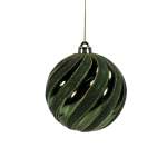 Dark Green Shiny Shatterproof Bauble 15CM With Design