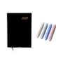 A5 - 2025 Professional Hardcover Diary With 4 Pastel Highlighters