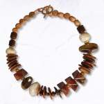 Multi Resin Beaded Necklace - Brown Free