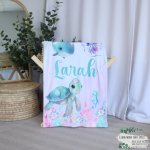 Fleece Blanket Under The Sea Lilac And Teal Friends