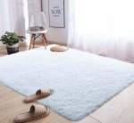 Smte Large Premium Fluffy Carpet rug White With Keychain