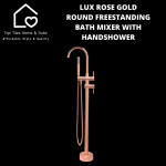 LUX Rose Gold Round Freestanding Bath Mixer With Handshower