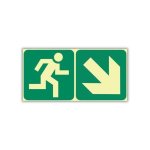 Sabs Running Man Right + Arrow Photoluminescent Sign E13