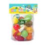 Cutting Fruit Vegetables Play Food Set Kids Kitchen Paste Repeatable - 16-PIECE