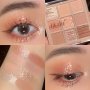 9 Color Pinkish Eyeshadow Palette Milk Tea Brown Orange Daily Makeup Pearly Matte Glitter Gentle Girl Eyeshadow