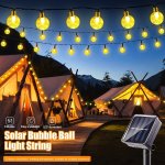 1PC. 11.98METER 7.01METER 5.0METER Solar Light String Crystal Ball 100 50 20 LED Globe Bubble Ball Outdoor Courtyard Lights 8 Mo