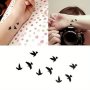 2 Pcs Small Cute Temporary Tattoo Black Bird Halloween Party Daily Body Art Waterproof Tattoo Stickers