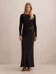 Briella Boat Neck Drape Maxi Dress - 20 Black