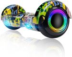 Kite 6.5 Self Balancing Hoverboard Scooter With LED Lights & Bluetooth Speaker Dual Motor Electric Balance Board For Kids & Adul