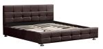 Serena Faux Leather Design Curve Bed Base - Brown Queen