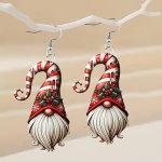 Christmas Gnome Earrings - Fashionable Acrylic Drop Dangle Earrings For Women Novelty Santa Hat Dwarf Charms Lightweight & Durab