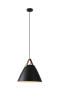 K Light Large Leather And Iron Cone Metal Pendant Lighting Black