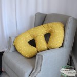 Twins Feeding Pillow Cover And Inner Mustard Dots