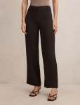 Daphne Mid Waist Straight Leg Pants - 16 Chocolate Suit
