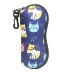 Cat Print Zipper Glasses Case GCC1