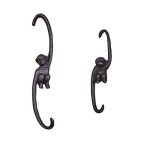 Zyuzles 2PCS Heavy Duty Cast Iron Monkey Hook S Hooks For Hanging Plants Plant Hanger One Large And One Small Monkey Hook