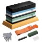 9 Piece Whetstone Knife Sharpening Stone Kit 400/1000/3000/8000