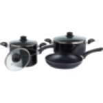 Classic Black Pressed Aluminium Cookware Set 7-PIECE