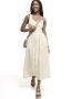 Sleeveless Knit Woven Midi Dress