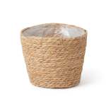 Natura L Grass Woven Flower Pot With Plastic Inner - Extra Small - 14 Cm H X 15 Cm Bottom Width X 15 Cm