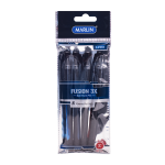 Marlin Fusion Stick Pens 4'S Asst 1.0MM In Polybag 2 Blue 1 Black 1 Red Pack Of 12