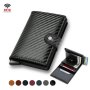 1PC Men's Aluminium Alloy Rfid Wallet With Carbon Fiber Pattern Credit Cards For Men Und Women Rfid MINI Business Card Holder