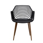High Diamond Back Polypropylene And Metal Chair Black Or Grey - Grey