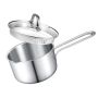 Multipurpose Stainless Steel Saucepan - With Glass Strainer Lid - 1.9LTR