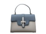 Ethereal Dual-tone Leather Satchel- Blue