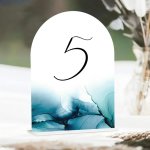 Cerulean Table Number - Elegant Arch Or Rectangle Design