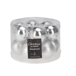 Xmas Ball Glass 5CM Set Of 12 Pieces Silver