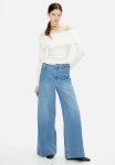 Rib-knit Off-the-shoulder Top - White