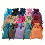 10pcs Colored Linen Bundle Pocket Jewelry Gift Bag Imitation Jute Bag Small Cloth Bag